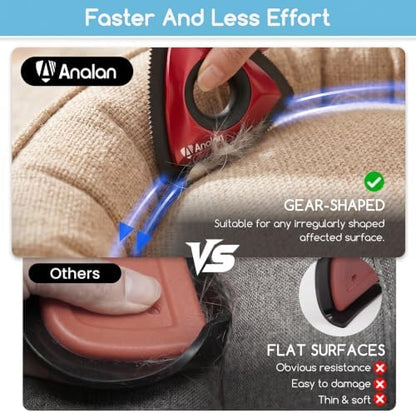 Analan Mini Pet Hair Remover for Car Detailing Dog Hair Tool Brush(Red) - Image 5