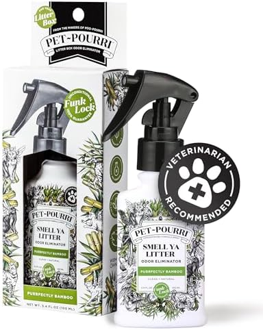Pet-Pourri Smell Ya Litter Cat Litter Deodorizer Spray, Purrfectly Bamboo 3.4 Fl Oz, Up to 170 Uses,Pet Odor Remover Essential Oils Air,Carpet,Urine,Vet Recommended, Bergamot Bamboo Scent,(Pack of 2) - Image 2