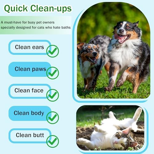 Homtyler Dog Wipes & Cleaning Gloves 2-in-1 for Dogs and Cats, Extra-Thick Pet Wipes with Coconut Oil for Lick-Safe Paws, Eyes, Ears & Body, Rinse-Free Waterless Bath for Deodorizing&Cleansing, 24 PCS - Image 4