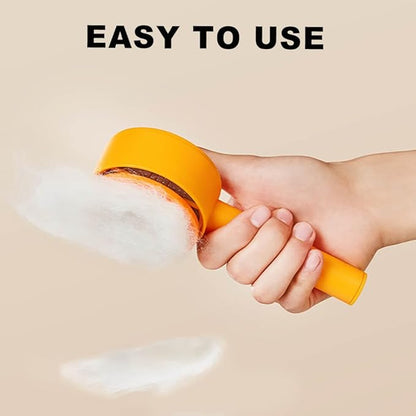 Cat Brush, Gentle Self Cleaning Pet Brush with Release Button for Cats and Dogs, Easy to Remove Loose Hair Daily Grooming Tool During Shedding Season