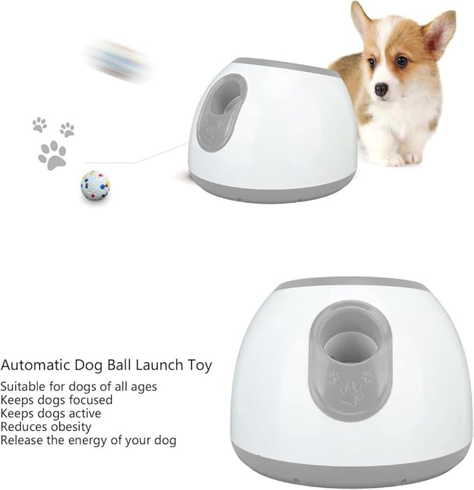 Eaacaa Automatic Ball Thrower for Dogs, 2025 Upgraded Ball Thrower with 3 Tennis Balls, Mentally Stimulating Training Dog Toy for Medium and Large Dogs (Orange)