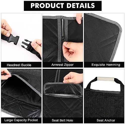 sportuli Dog Car Seat Cover Replace for Ford F150 and Dodge Ram 1500, 600D Oxford Cloth Heavy Duty Waterproof Non Slip Pet Truck Back Bench Seat Cover, Fit for All Full-Size Trucks (Full-Size Truck) - Image 3