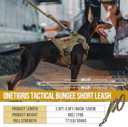 OneTigris Tactical Bungee Leash with 2 Handles Quick Release (Tan) - Image 2