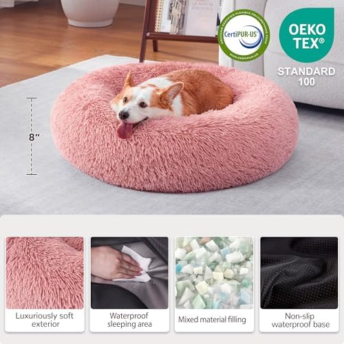 Donut Dog Bed Medium Size Dog, Round Cat Beds for Small Dogs - Image 2
