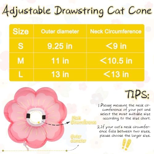 EXPAWLORER Cat Cone Collar Soft, Cat E Collar Recovery After Surgery to Stop Licking, Adjustable Waterproof Cute Neck Elizabethan Pet Kitten Puppy Donut Pillow for Cats Puppy Wound Healing, PinkL - Image 2