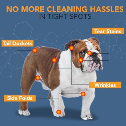 NOVEHA 120PCs - 5”x7” Large Dog Wipes | Wipes for Bulldog, French Bulldog, Pug, English Bulldog | Deodorizing, for Multiple Areas Removes Dirt, Wrinkles, Folds, Tear Stain, Tail Pockets & Paws - Image 6