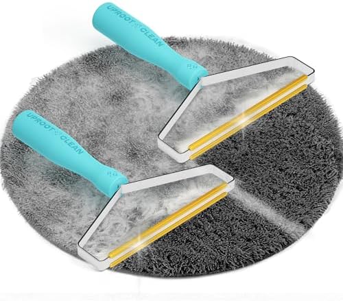 Uproot Clean Pro Pet Hair Removal Tool: Multi-Fabric Edge,Carpet Rake,2pk by UprootClean