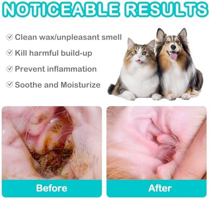 Dog Ear Drops, Dog Ear Cleaner Drops, Ear Infection Treatment for Dogs and Cats, Natural Herbal Ear Cleaning Solution for Dirty,Itchy,Smelly,Inflammed Pet Ears, 2 oz with Dropper - Image 3
