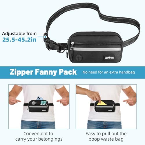 VavoPaw Hands Free Dog Leash for 2 Dogs with Pouch, Dog Walking, 25-120 lbs - Image 6