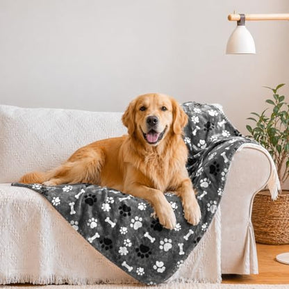 Dog Blanket Waterproof, Reversible Sherpa Fleece Sofa Protector 25x30 Grey by AIWEKDOGBLANKETS