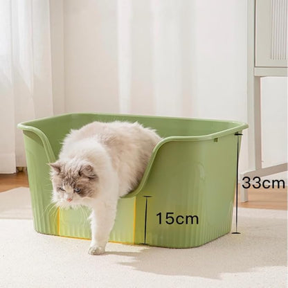 Extra Large Litter Box with High Sides 25.27" Lx17.83 Wx13.11 H,Anti-Splashing,Tool-Free Assembly,Multi Kitty Cat Litter Box,Jumbo (Grey)