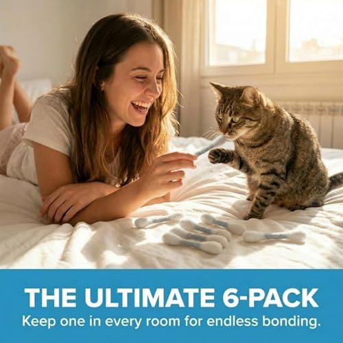Glaciart One MINI Swabs Cat Toys with Catnip - 6 Pk | Durable for Chew, Cute Cat Toys Interactive Kitty for Boredom, Exercise, & Play | Filled w/Organic Catnip for Anxiety & as Digestive Aid - Image 5