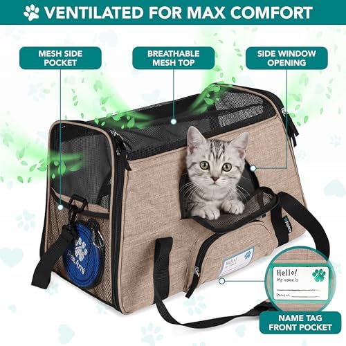 PetAmi Airline Approved Pet Carrier Cats & Small Dogs, Small Heather Taupe - Image 3