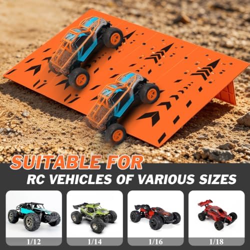 RC Jump Ramp Jumping Stunt, 4PCS Detachable RC Training Takeoff Board Ramp Track for 1/12 1/14 1/16 1/18 1/24 Scale RC Car Monster Truck Buggy Off-Road Racing Games - Image 3
