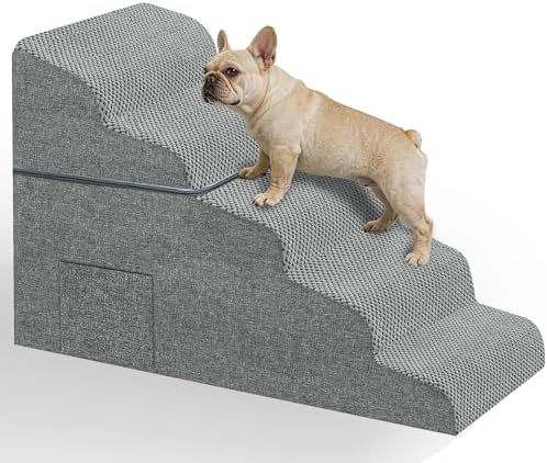 Dog Stairs for High Bed, 22.8" H 5-Step Pet Steps for Small Dogs & Cats by COLDHUNTERBEDING