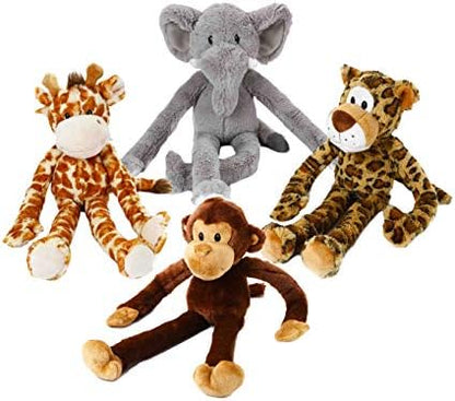 Multipet Swingin Safari 19-Inch Large Plush Elephant Dog Toy with Extra Long Arms and Legs with Squeakers - Image 2