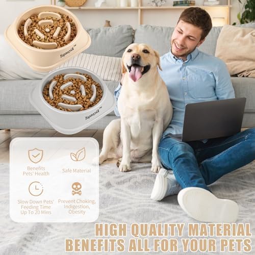 2 Pack Slow Feeder Dog Bowls for Medium Dogs & Cats - Image 5