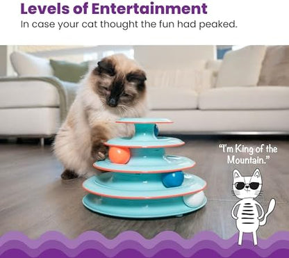 Catstages Chase Meowtain 4-Tier Interactive Cat Track Toy, 10.1" x 7.1" - Image 2