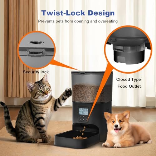 ANDOLL HOME Automatic Cat Feeder, Cat Food Dispenser with 10s Voice Recorder, Pet Feeder up to 8 Meals per Day, Timed Feeder with Dry Food Sealed Ring - Image 4