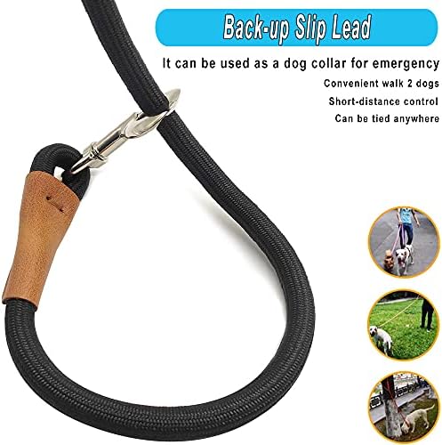 6 Foot Dog Tie Out Rope Leash, Training Tie Down Nylon Dog Tether for Camping, Indoor, Outdoor and Front Yard (1/2" x 6ft, Black) - Image 4