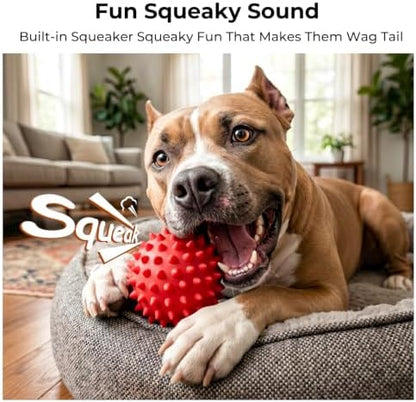 Beef-Flavored 3.5'' Tough Squeaky Ball for Dogs, 25-80lbs Pack of 2 - Image 2