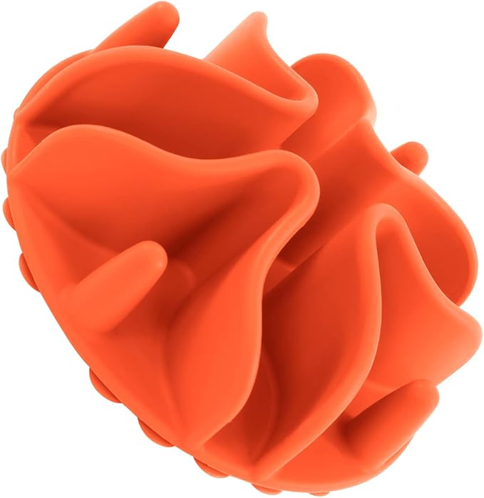 Jaoul Slow Feeder Dog Bowls Insert, Puzzle Slow Feeder Insert with 51 Octopus Suction Cups for Medium Large Size Dog Food Bowl Over 6.5" Wide (Orange)