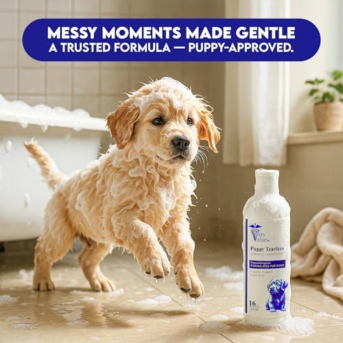 Puppy Tearless Shampoo & Conditioner - Gentle Wash for Puppies with Sensitive Skin – Mild, Tear-Free Formula Suitable for Dogs 4 Weeks and Older – Made in the USA (16 oz) - Image 4