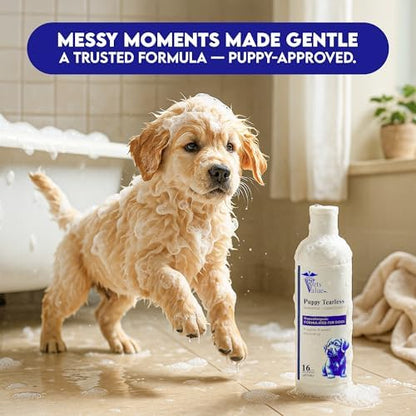 Puppy Tearless Shampoo & Conditioner - Gentle Wash for Puppies with Sensitive Skin – Mild, Tear-Free Formula Suitable for Dogs 4 Weeks and Older – Made in the USA (16 oz) - Image 4