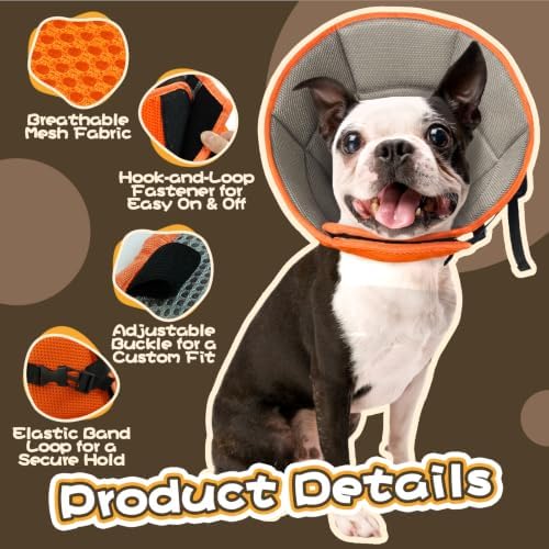 Allroaring Soft Dog Recovery Cone Adjustable Stop Licking Wounds Orange M - Image 3