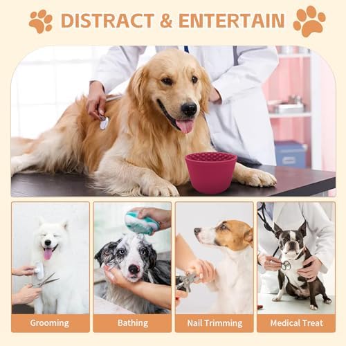 Dog Lick Bowl,Anxiety Relief Non-Slip Silicone Treat Bowl,Durable Anti-Choking Long-Lasting Enrichment Slow Feeder Licking Mat for Small Medium Large Breed,Freezable BPA Free Silicone Dishwasher Safe - Image 4