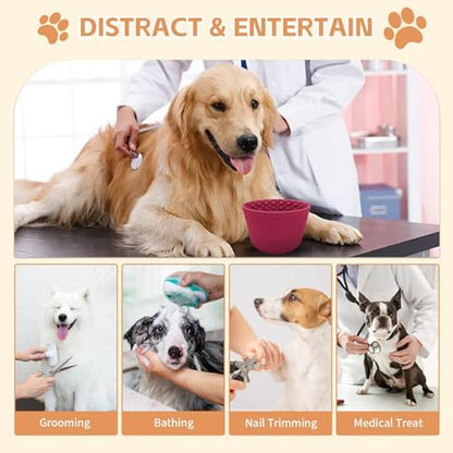 Dog Lick Bowl,Anxiety Relief Non-Slip Silicone Treat Bowl,Durable Anti-Choking Long-Lasting Enrichment Slow Feeder Licking Mat for Small Medium Large Breed,Freezable BPA Free Silicone Dishwasher Safe - Image 4