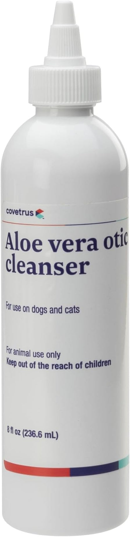 Covetrus Aloe Otic Ear Cleaning Solution for Dogs & Cats, Gentle Routine Ear Cleanser with Aloe Vera, Helps Remove Wax & Dry Ears, 8 oz