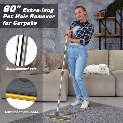 B-Land Carpet Rake for Pet Hair Removal, Reusable Carpet Scraper for Rug - Image 2
