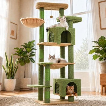69" Cactus Cat Tree for Indoor Cats Large Adult, Multi-Level Cat Tower by UYMI