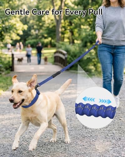Joytale Tactical Bungee Dog Leash, Shock Absorbing No Pull, Navy Blue - Image 3