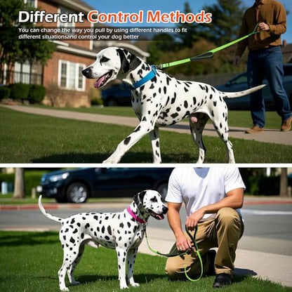 Reflective Double Handle Dog Leash for Large Medium Small Dogs (GY, S) - Image 6