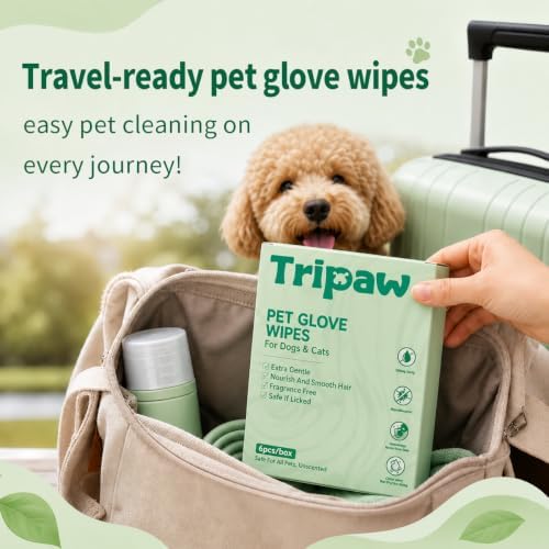 Disposable Pet Glove Wipes 6 Count, No‑Rinse Thick Wipes for Dogs&Cats - Image 5