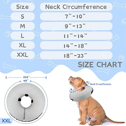 Supet Inflatable Dog Cone Collar Alternative After Surgery, Dog Neck Donut Collar Recovery E Collar for Neuter, Soft Pet Cone for Small Medium Large Dogs - Image 6