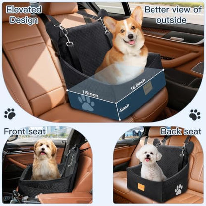 Dog Car Seat for Small/Medium Dogs up to 33lbs（Black） - Image 2