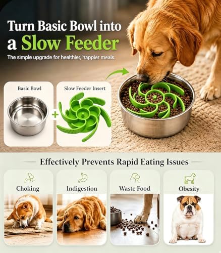 Slow Feeder Dog Bowls Insert Cuttable to fit 4.4"-7.5" Bowls Green - Image 2