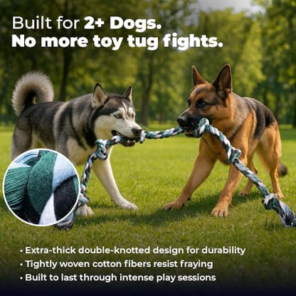 Pacific Pups Products Giant Dog Rope Toy for XL Dog, 42 Inch, Green, 2 Pack - Image 3