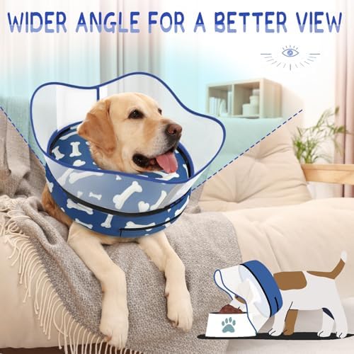 Supet Raised Inflatable Dog Cone Collar to Stop Licking, Soft Dog Cone Alternative After Surgery, Pet Neck Donut Collar for Small Medium Large Dogs - Image 5