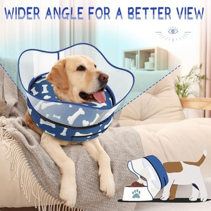 Supet Raised Inflatable Dog Cone Collar to Stop Licking, Soft Dog Cone Alternative After Surgery, Pet Neck Donut Collar for Small Medium Large Dogs - Image 5