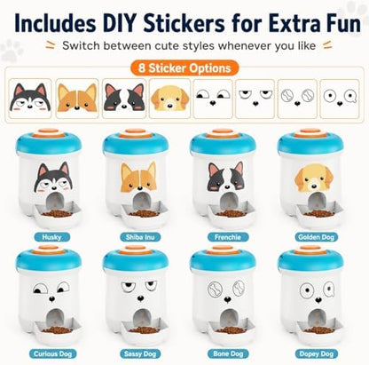 Interactive Dog Treat Dispenser Toy with Remote Button, Dog Puzzle Feeder & Slow Feeder for Bored Dogs, Mental Stimulation Reward Training Toy with 8 DIY Stickers - Image 3