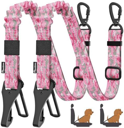 Pawaboo 2Pack Dog Car Seatbelt, 3-in-1 Dog Tether with Buckle & Hook Latch by Pawaboo
