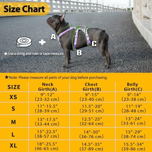 Huntboo Escape Proof Dog Harness,Secure Dog Harness No Escape,Fully Reflective Harness with Handle,Breathable,Durable,Adjustable Vest for Small Dogs Walking,Training & Running Gear(Lavender Purple,XS) - Image 6