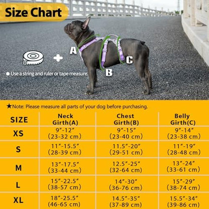 Huntboo Escape Proof Dog Harness,Secure Dog Harness No Escape,Fully Reflective Harness with Handle,Breathable,Durable,Adjustable Vest for Small Dogs Walking,Training & Running Gear(Lavender Purple,XS) - Image 6
