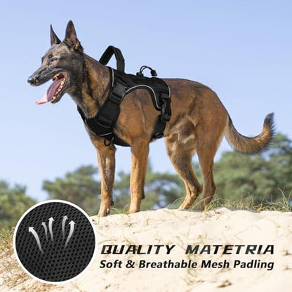 WINGOIN Black Tactical Dog Harness for Medium Size Dogs,No Pull Dog Harness - Image 5