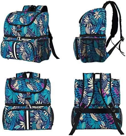 BAGLHER Pet Travel Bag, Double-Layer Pet Supplies Backpack (for All Pet Travel Supplies), Pet Travel Backpack with 2 Silicone Collapsible Bowls and 2 Food Baskets Hawaii - Image 2