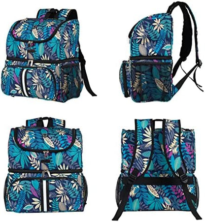 BAGLHER Pet Travel Bag, Double-Layer Pet Supplies Backpack (for All Pet Travel Supplies), Pet Travel Backpack with 2 Silicone Collapsible Bowls and 2 Food Baskets Hawaii - Image 2